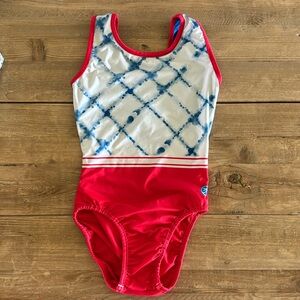 Red and Blue Kids Gymnastics Leotard